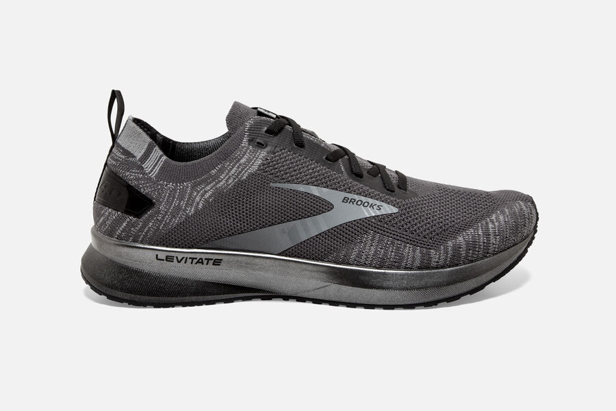 Brooks Running Shoes - Levitate 4 Road Mens - Black/Grey - OKM-207681